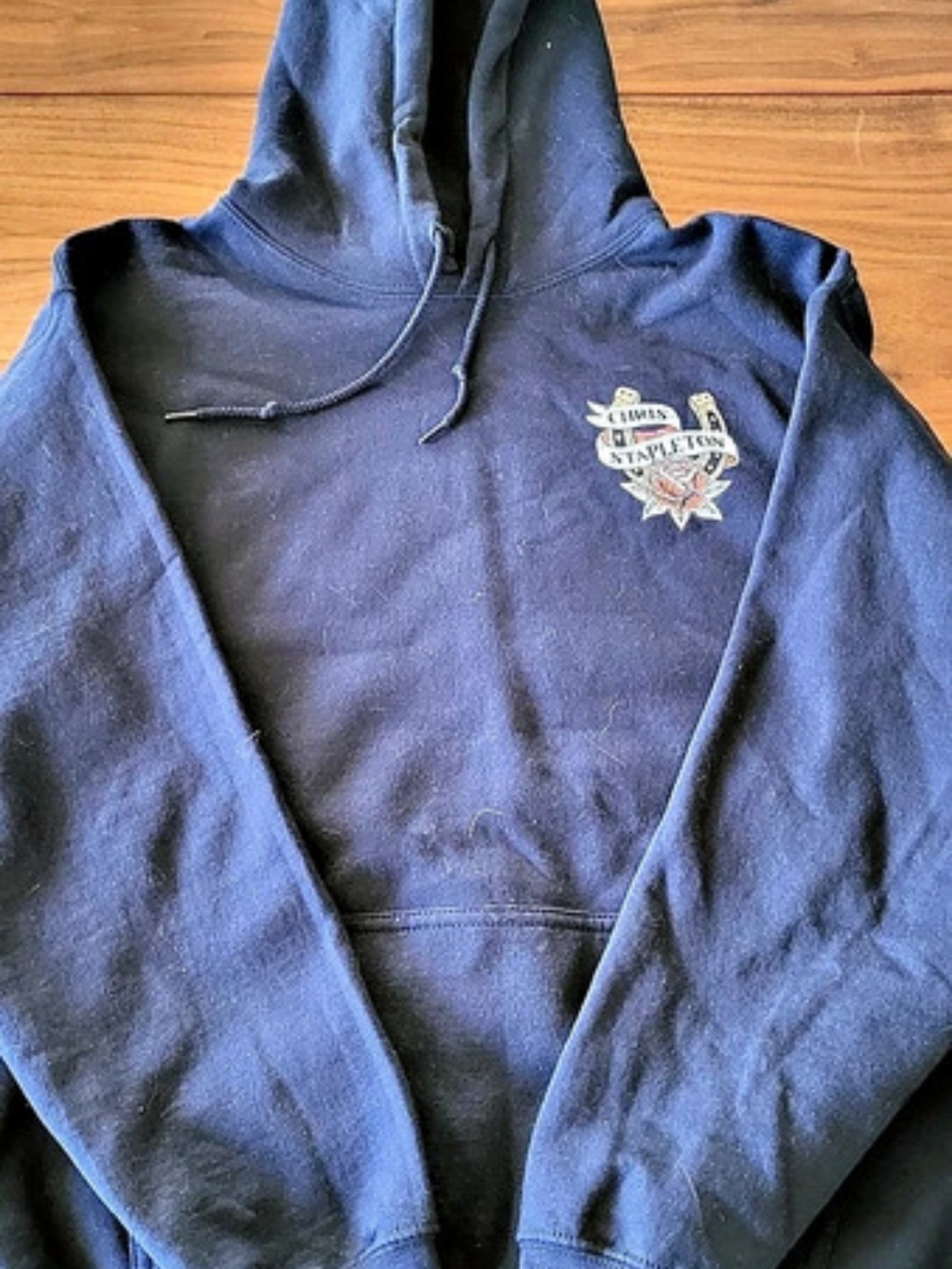 Gildan Chris Stapleton White Horse Graphic Hoodie Blue Size Medium